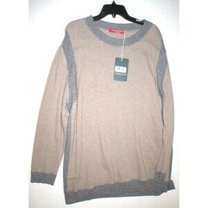 New Womens NWT Max Mara Marina Rinaldi Sport Sweater Dress XL Gray Tan Cashmere